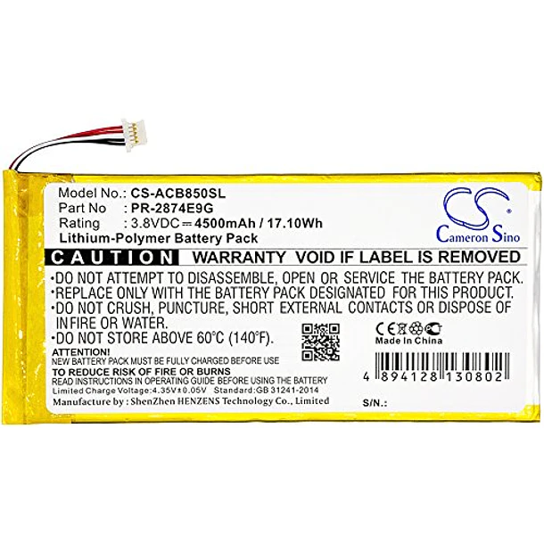 Batería de Repuesto CS-ACB850SL para ACER A6001, Iconia One 8 B1-850 Part NO PR-2874E9G B1-850-K35X - FITHOOD 3
