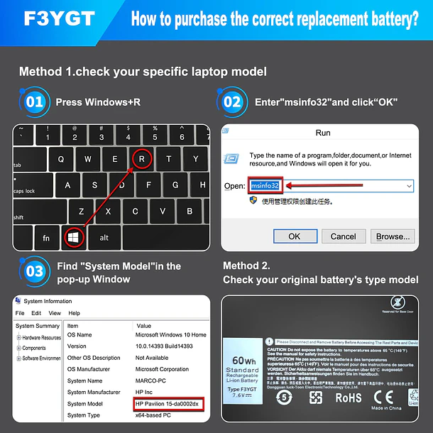 Batería de Repuesto F3YGT para Dell Latitude 7480 7490 7390 - Bituli 4