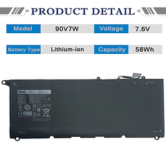 Batería de Repuesto 90V7W para Dell XPS 13 9343 9350 P54G P54G002 RWT1R 0DRRP 0N7T6 - Hecales DELL
