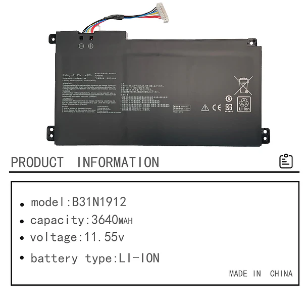 Batería de Repuesto BP02XL para ASUS VivoBook 14 E410MA L410MA E410KA E510MA E510KA F414MA L510MA 3