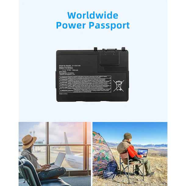 Batería de Repuesto GK5KY para Panasonic Toughbook CF-33, Toughbook CF-33AEHFATG, Toughbook CF-33AEQGATG,1950mAh Hign Performance - Jbery 6
