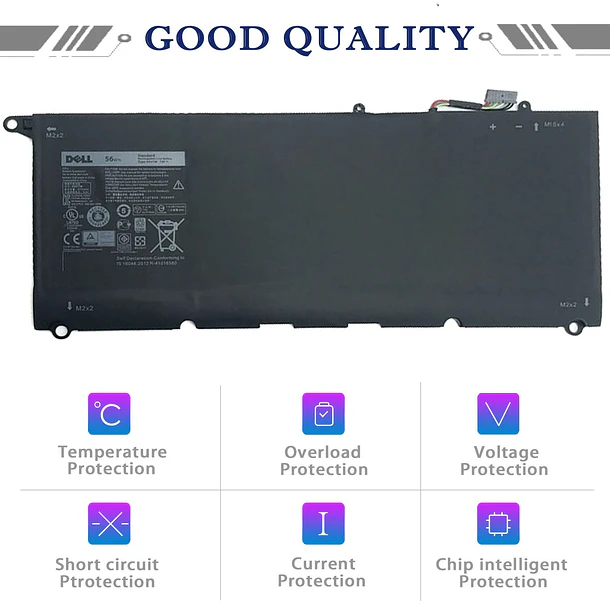 Batería de Repuesto 90V7W para Dell XPS 13 9343 9350 P54G P54G002 RWT1R 0DRRP 0N7T6 - Hecales DELL 5