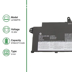 Batería de Repuesto L21M4P75 para Lenovo ThinkPad T14s Gen 3 2022 Gen 4 2023 Series - JIAZIJIA
