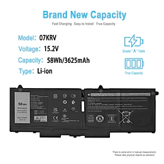 Batería de Repuesto 07KRV para Dell Latitude 5430 5530 Precision 3570 P104F006 P137G004 P137G005 P137G006 - TAICROWNE