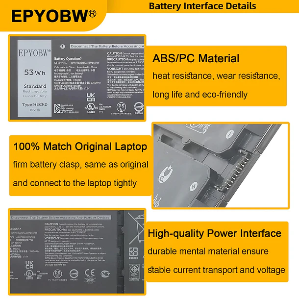 Batería de Repuesto H5CKD para diversos equipos compatibles según modelo H5CKD - EPYOBW 5