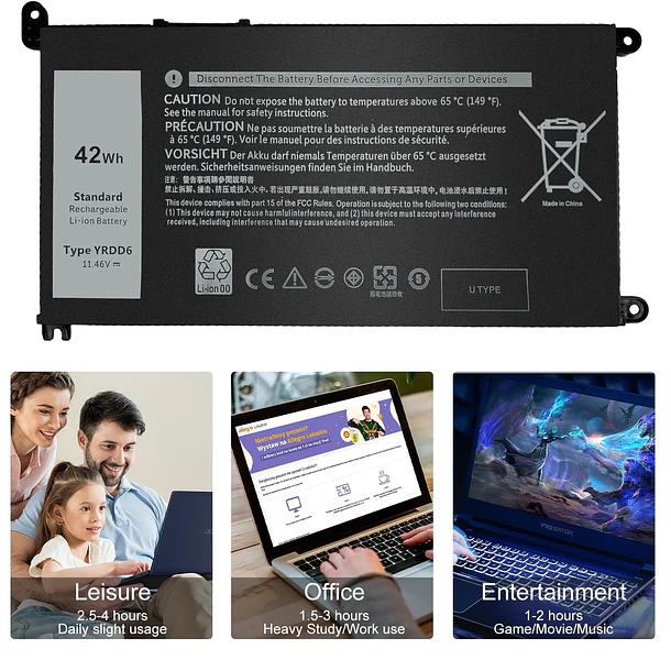 Batería de Repuesto PI06 para Dell Inspiron5491 5482 5481 5591 5485 7586 3583 3310 2-in-1 - Ursulan 6