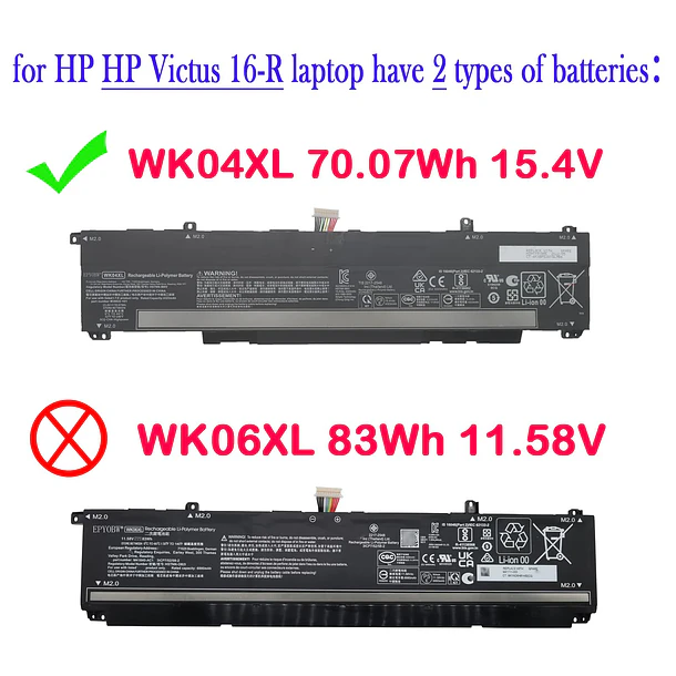 Batería de Repuesto WK04XL para diversos equipos compatibles según modelo WK04XL - EPYOBW 2