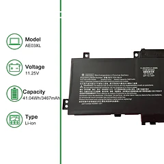 Batería de Repuesto AE03XL para Hp 15.6 inch Laptop PC 15-FC0000 Series Notebook N21969-005 TPN-DB1N - JIAZIJIA