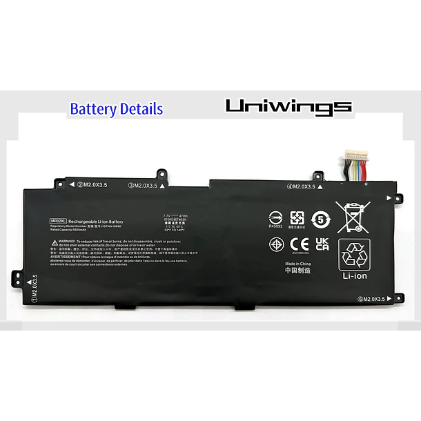 Batería de Repuesto MR02XL para Hp Elite X2 G4 Series Notebook HSTNN-DB9E L45645-2C1 HSTNN-DB9E MRO2XL - Uniwings 2