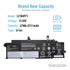 Batería de Repuesto L21B4P71 para Lenovo ThinkPad T14s Gen3 (2022) T14s Gen4 (2023) Series L21M4P75 - TAICROWNE