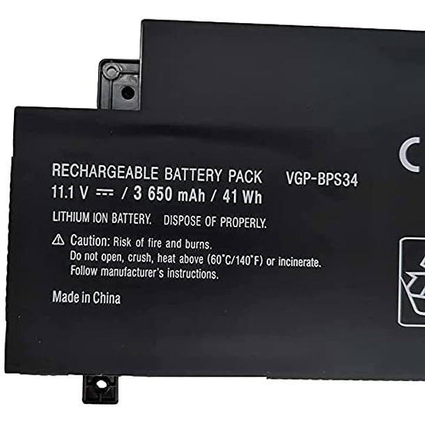 Batería de Repuesto VGP-BPS34 para Sony Vaio 15 Touch SVF15A16CXB SVF14AC1QL SVF14AC1QU SVF14A14CXP SVF14A14CXS SVF14A15CXB - FLYRLB 2