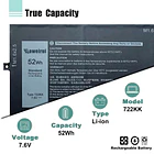 Batería de Repuesto 722KK para Dell XPS 13 9300 9310 9380 (2020) P117G002 P117G001 P117G - BOWEIRUI 3
