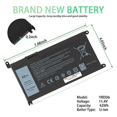 Batería de Repuesto YRDD6 para Dell Inspiron 14 15 3000 5000 3493 3582 5480 5485 - UCW