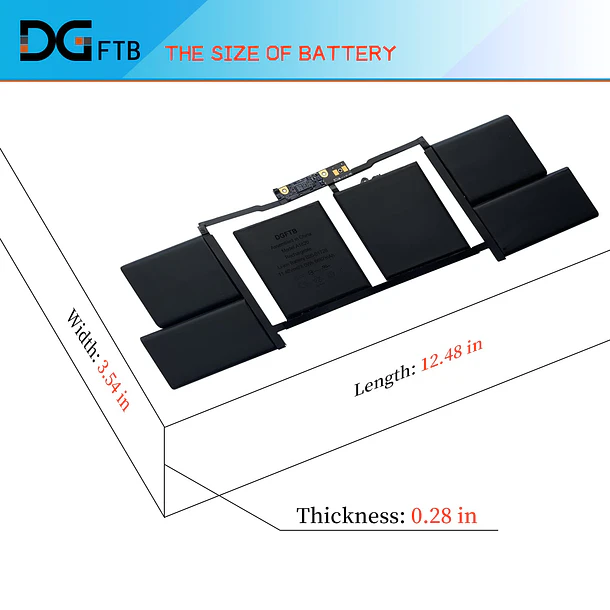 Batería de Repuesto A1820 para MacBook Pro 15 inch A1707 Late 2016 Mid 2017 EMC - DGTECH 3