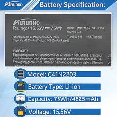 Batería de Repuesto JPFMR para Asus Rog Flow X13 GV302XI-CS96 GV302XA GV302XI GV302XU GV302XV GV302VI - AURUNHO