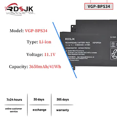 Batería de Repuesto VGP-BPS34 para Sony Vaio Fit 14 15 Touch SVF14AC1QL SVF14A14CXP SVF14A16CXB SVF15A1ACXB - RDSJ