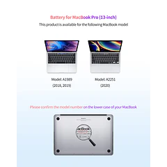 Batería de Repuesto A1964 para MacBook Pro A1989, 13-Inch, 2018-2019 - ASMARK