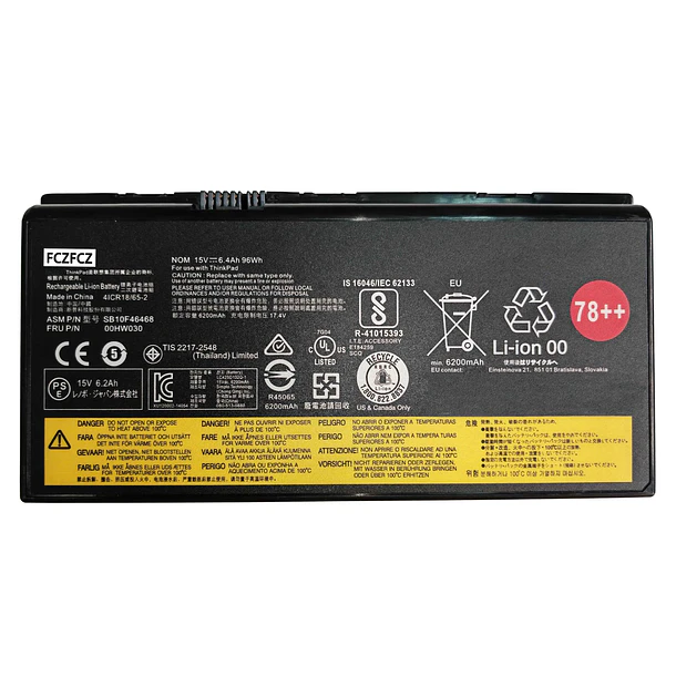 Batería de Repuesto 00HW030 para Lenovo ThinkPad P70 20ER 20ES / ThinkPad P71 20HK 20HL - FCZFCZ 1