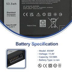 Batería de Repuesto XVJNP para Dell Latitude 5430 7330 Rugged Extreme P148G P148G001 P149G P149G001 - ANTIEE XVJNP