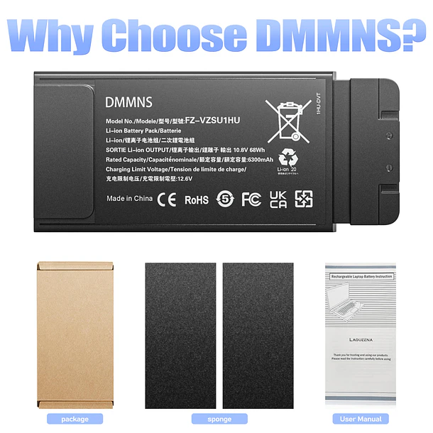 Batería de Repuesto PK03XL para Panasonic Toughbook FZ-55 - DMMNS 6