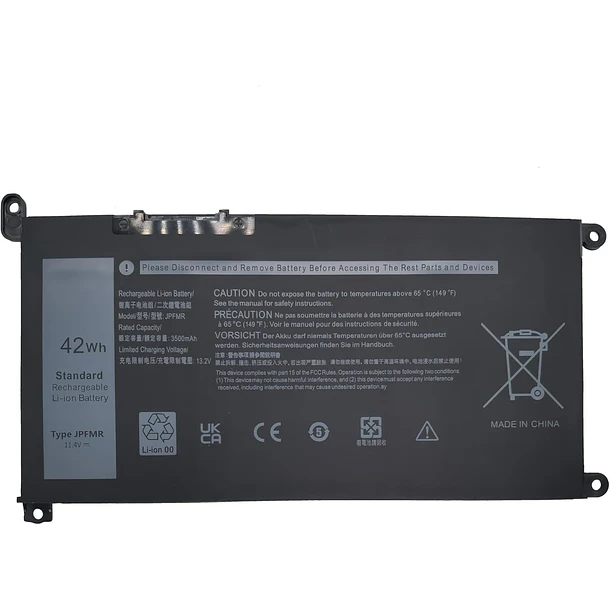 Batería de Repuesto JPFMR para Dell Chromebook 3400 3100 2-in-1 5488 5493 5593 P90F Series - Fully. JPFMR 1