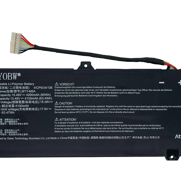 Batería de Repuesto BTY-M5A para diversos equipos compatibles según modelo BTY-M5A - EPYOBW 3