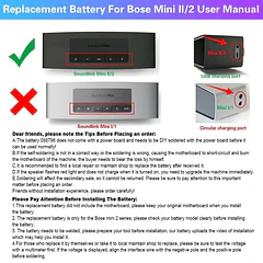 Batería de Repuesto 088796 para Bose Soundlink Mini 2/Soundlink II Series 7.4V.2330mAh.17Wh - ETESBAY