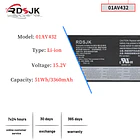 Batería de Repuesto 01AV420 para Lenovo ThinkPad Yoga 260 370 X380 X260 Series SB10K97589 SB10K97590 - RDSJ 2