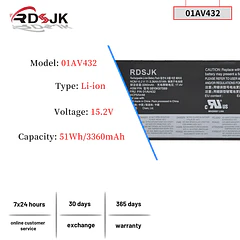 Batería de Repuesto 01AV420 para Lenovo ThinkPad Yoga 260 370 X380 X260 Series SB10K97589 SB10K97590 - RDSJ