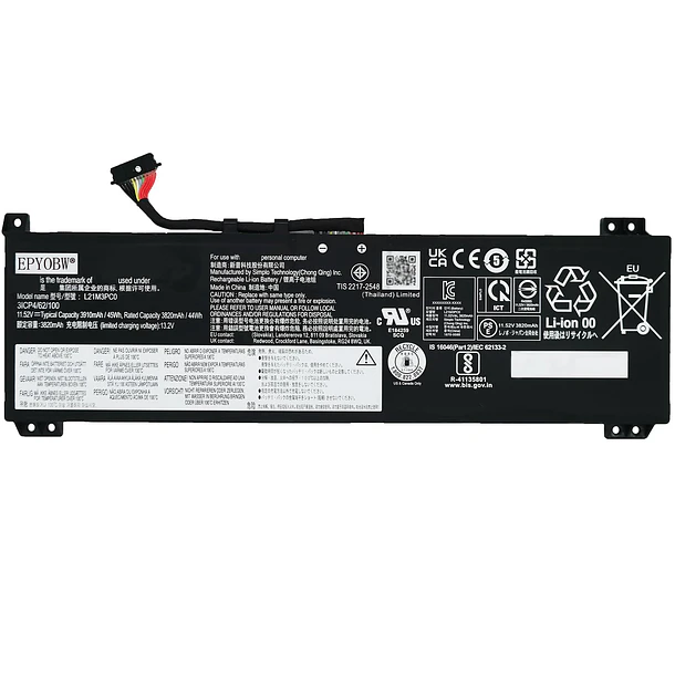 Batería de Repuesto L21M3PC0 para diversos equipos compatibles según modelo L21M3PC0 - EPYOBW 1