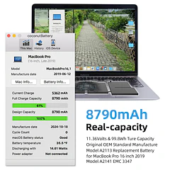 Batería de Repuesto A2113 para MacBook Pro 16 inch 2019 Released Model A2141 EMC 3347 - JGTM