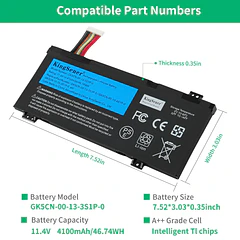Batería de Repuesto GK5CN-00-13-3S1P-0 para MECHREVO X8Ti Plus 46WH 11.4V - KingSener