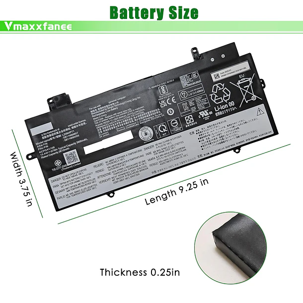 Batería de Repuesto L20M4P71 para Lenovo ThinkPad X1 Carbon 9th 10th Gen X1 Yoga 6th - Vmaxxfanee 6