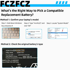 Batería de Repuesto 45N1750 para Lenovo ThinkPad 11e 20DA 20E6 20E8 20ED 20EE / Chromebook - FCZFCZ