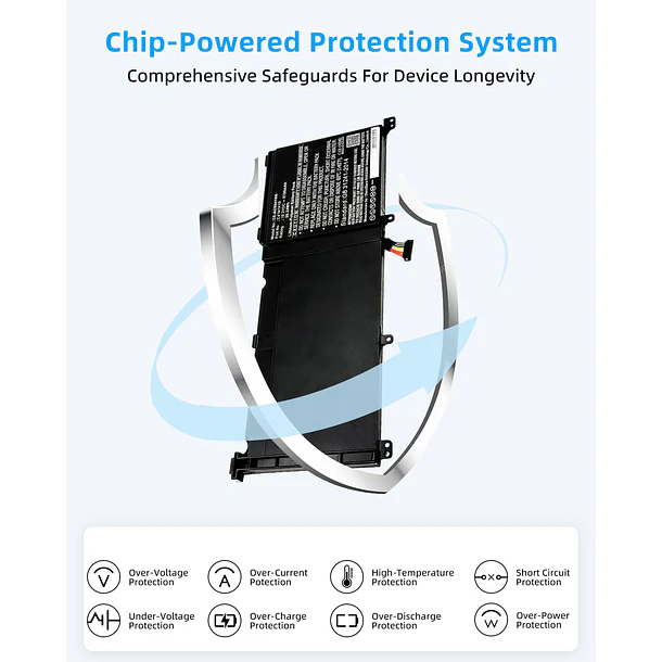 Batería de Repuesto GK5KY para Asus ZenBook Pro G501 G501VW G501VJ G501JW G601J N501J N501JW - Jbery 4