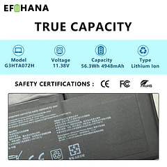 Batería de Repuesto G3HTA072H para Microsoft Surface Laptop Studio 1964 14.4" Series CJ1-00001 CJ1-00002 I8I-00001 - EFOHANA