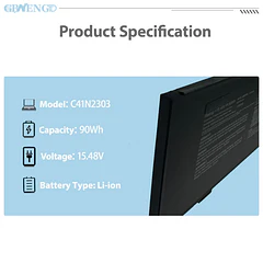 Batería de Repuesto JPFMR para ASUS ROG Zephyrus G16 GU605MV GU605M GU605MI GU605MV, for ASUS - GBNENGTD