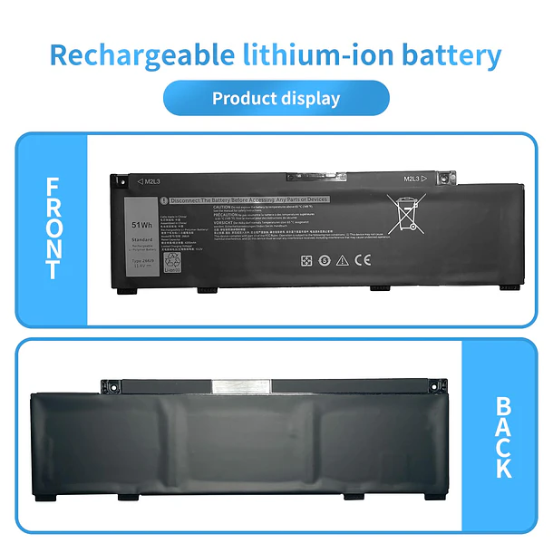 Batería de Repuesto 266J9 para Dell G3 3590 3500 G5 5500 5505 5490 Series(11.4V 51Wh - Hubei 5
