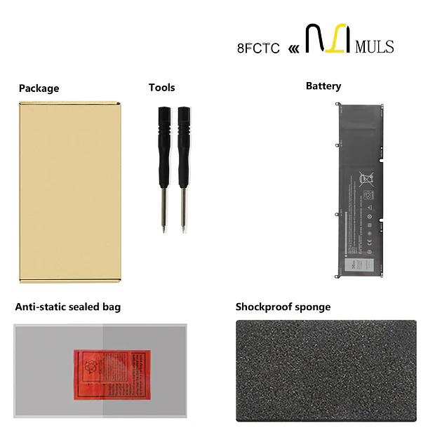 Batería de Repuesto 8FCTC para Dell Precision 5550 5560 Vostro 7510 7620 - MULS 6