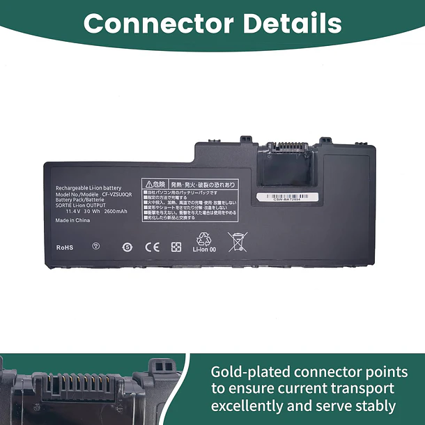 Batería de Repuesto CF-20 para Panasonic ToughBook CF-20 Toughpad FZ-A2 CF-VZSU0QJS CF-VZSU0QK [11.4V 30Wh] - NBULBL 3