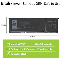 Batería de Repuesto C31N1636 para Dell Inspiron 3510 3511 3515 5310 5410 5418 5510 5515 - Bituli