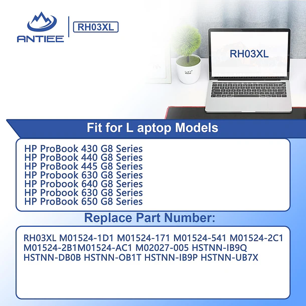 Batería de Repuesto RH03XL para HP ProBook 630/640/650/430/440/445/450 G8/G9/G10 3