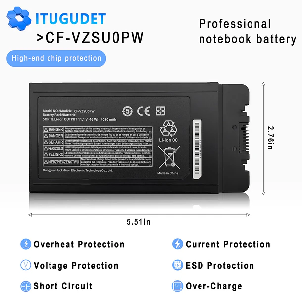 Batería de Repuesto CF-VZSU0PW/CF-54 para Panasonic Toughbook Mk1 Mk2 Mk3 - ITUGUDET 4