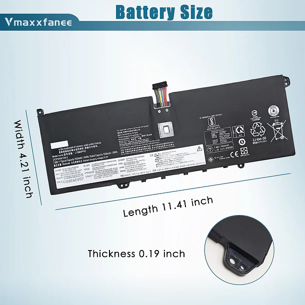 Batería de Repuesto L19M4PH2 para Lenovo Yoga 9-14ITL5 Yoga 9i (14inch) 2-in-1 Series 5B10Z33896 5B10Z33895 - Vmaxxfanee 6