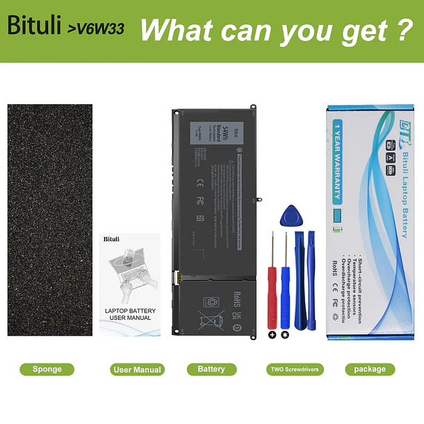 Batería de Repuesto C31N1636 para Dell Inspiron 3510 3511 3515 5310 5410 5418 5510 5515 - Bituli 6