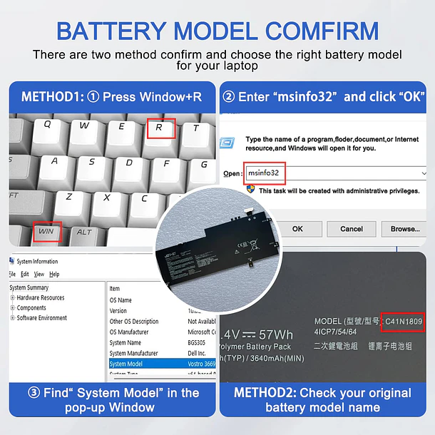 Batería de Repuesto C41N1809 para ASUS ZenBook Flip 15 UX562 UX562FD UX562FDX UX562FN Q536FD Q536F - JOTACT 4