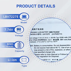 Batería de Repuesto LBV7227E para LG Gram 15 15Z90N 17Z90P 17Z90N Gram 16 2-in-1 16T90P - JOTACT