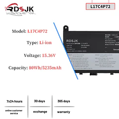 Batería de Repuesto L17C4P72 para Lenovo ThinkPad P1 X1 Extreme X1E YINSHI 2018 2019 1st