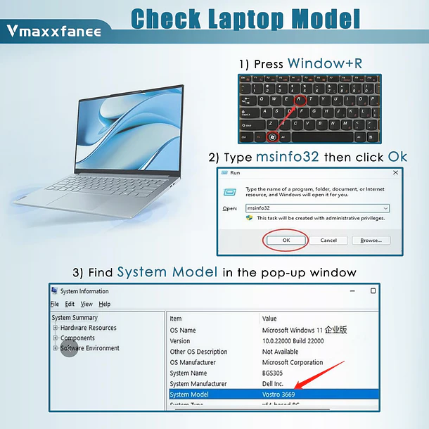 Batería de Repuesto 7FMXV para Dell Latitude 7320 7420 7520 5320 Latitude (7320 7420 5320) - Vmaxxfanee 6
