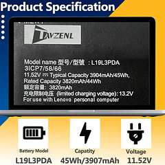 Batería de Repuesto JPFMR para Lenovo ThinkBook 15 G2 ITL/15 ARE/14 ITL /14 G2 ARE/15 - TAVZENL